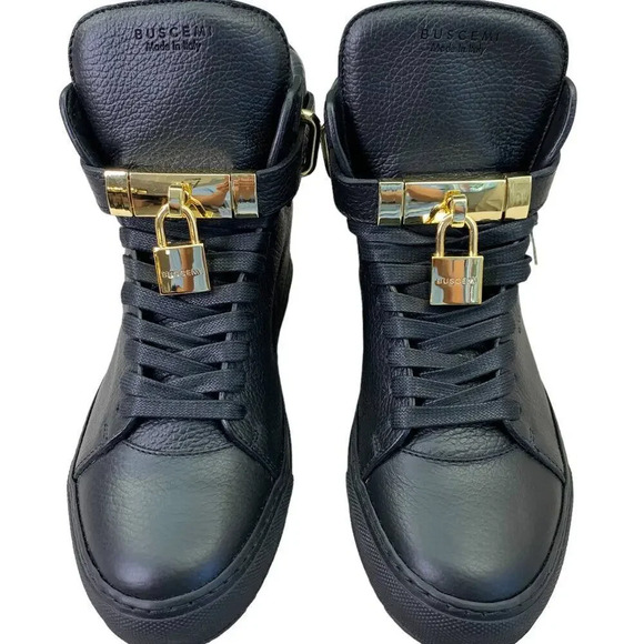 Buscemi Black Leather High-Top Sneakers - Picture 2 of 16